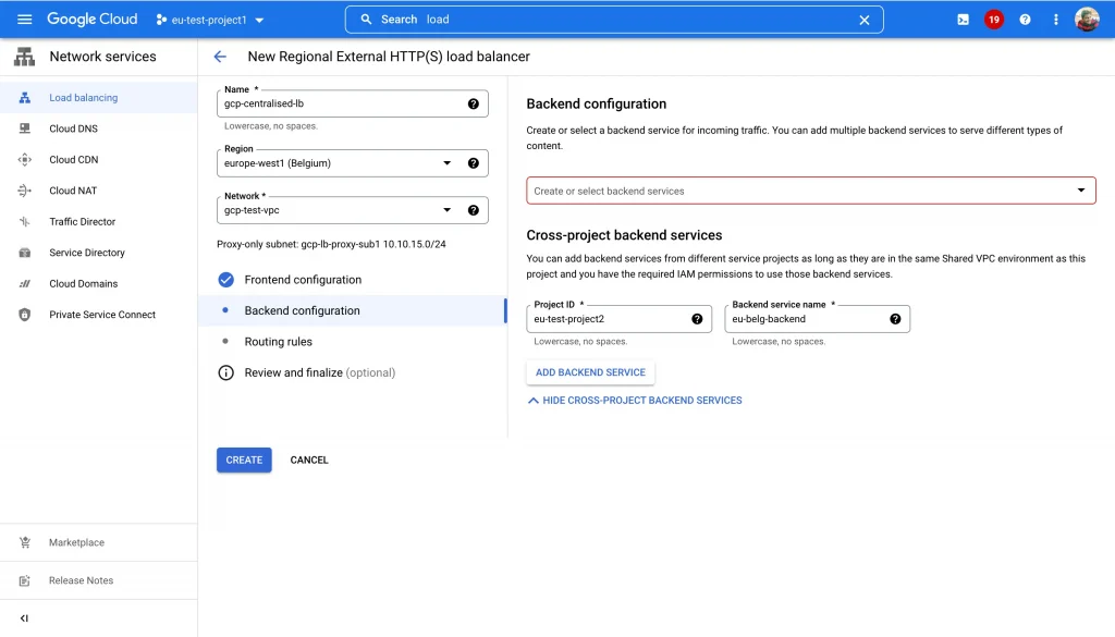 Article Centralised GCP Loadbalancer with Cross project backend services 12
