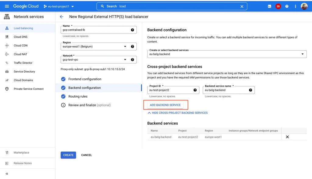 Article Centralised GCP Loadbalancer with Cross project backend services 13