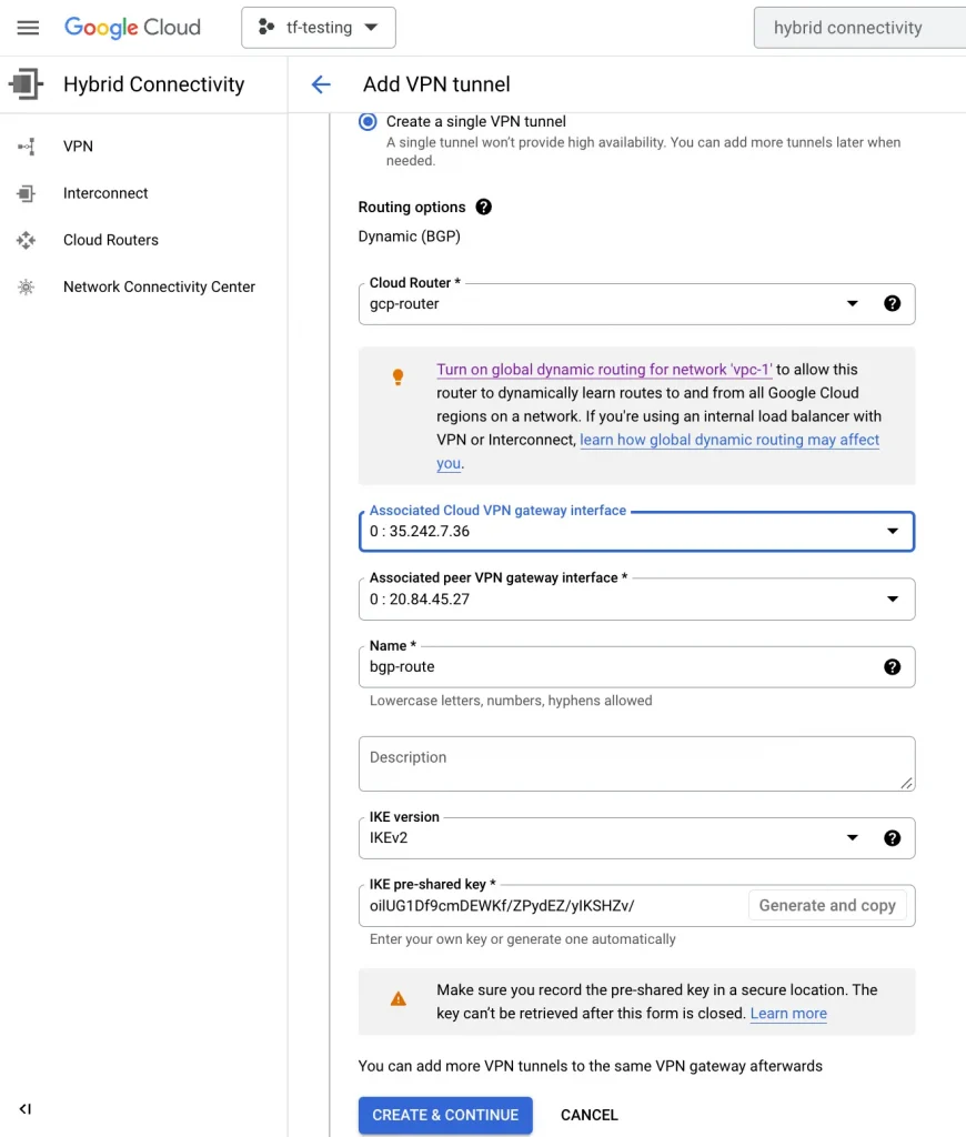 Article Cloud Connectivity GCP and Azure 10