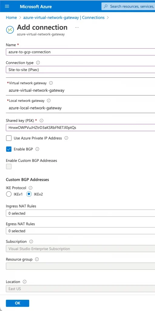 Article Cloud Connectivity GCP and Azure 13