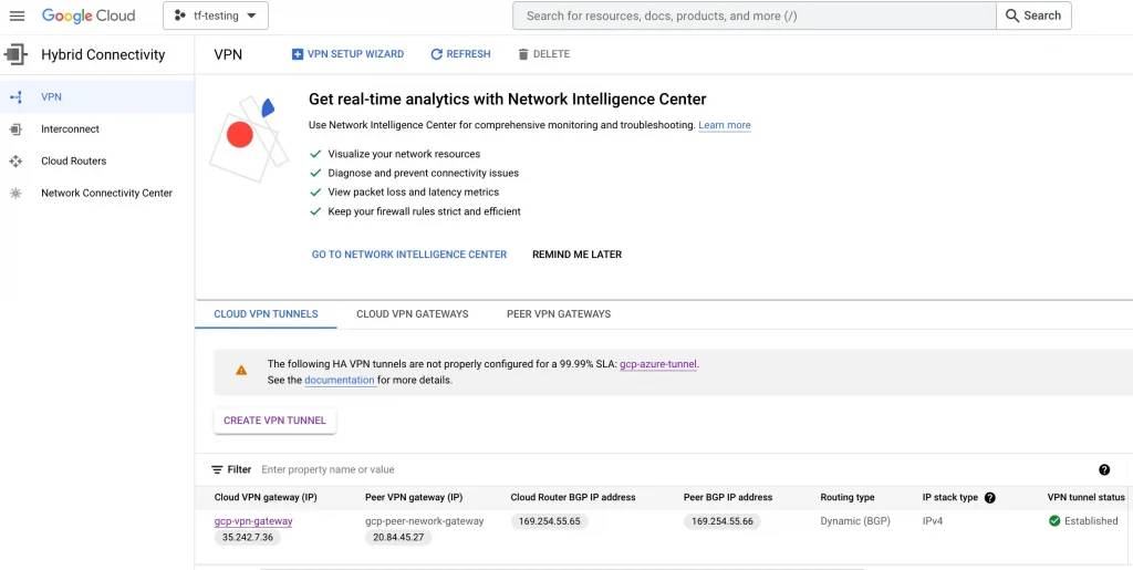 Article Cloud Connectivity GCP and Azure 14