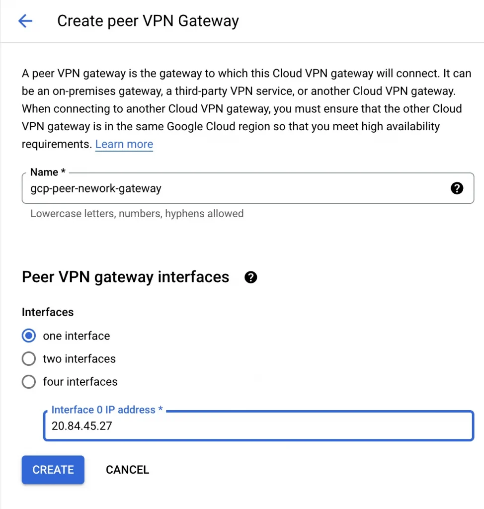 Article Cloud Connectivity GCP and Azure 7