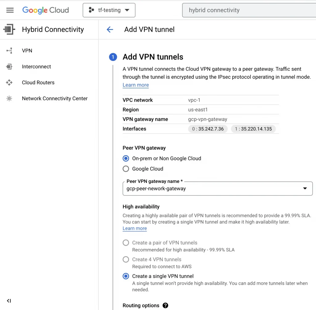 Article Cloud Connectivity GCP and Azure 8