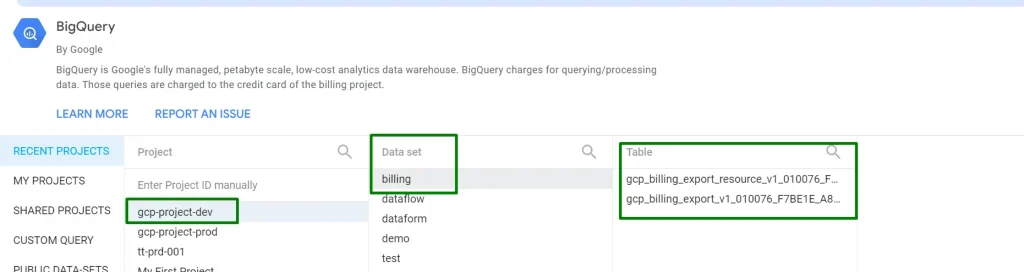 Article Create Looker dashboard for Google cloud billing insight 7