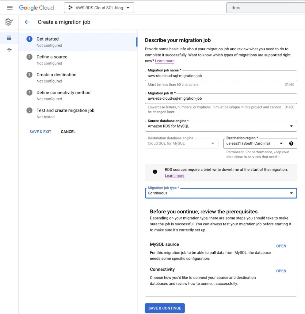 Article Migrating AWS RDS to Cloud SQL using GCP DMS 36