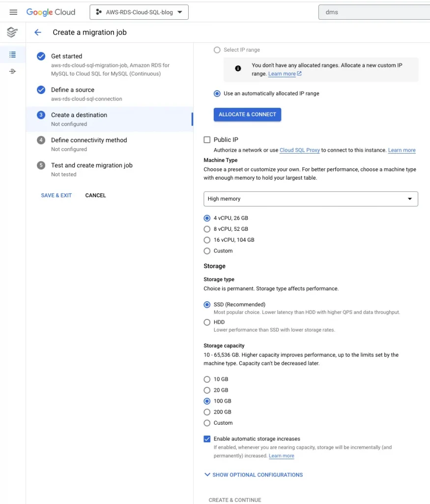 Article Migrating AWS RDS to Cloud SQL using GCP DMS 39