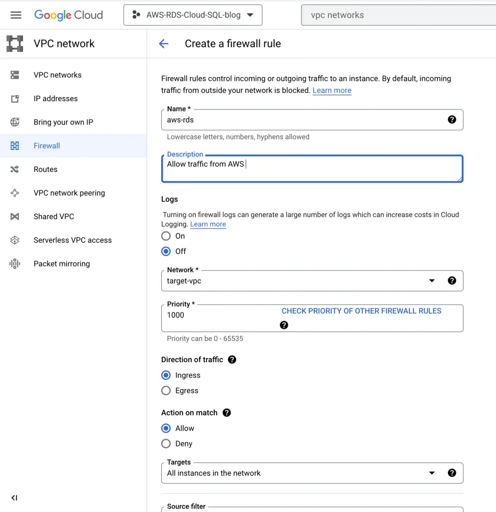 Article Migrating AWS RDS to Cloud SQL using GCP DMS 47